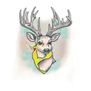 deer sand clock tattoo design idea