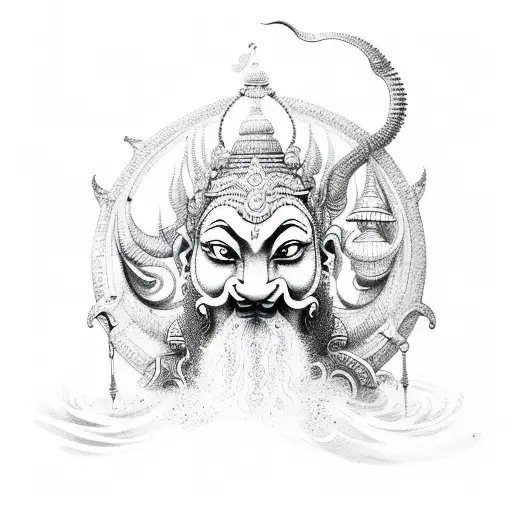 Samudra Manthan tattoo design idea