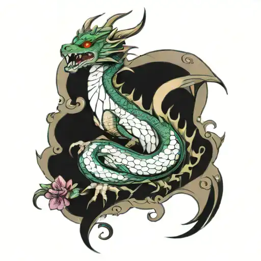 Female dragon called styx  tattoo design idea