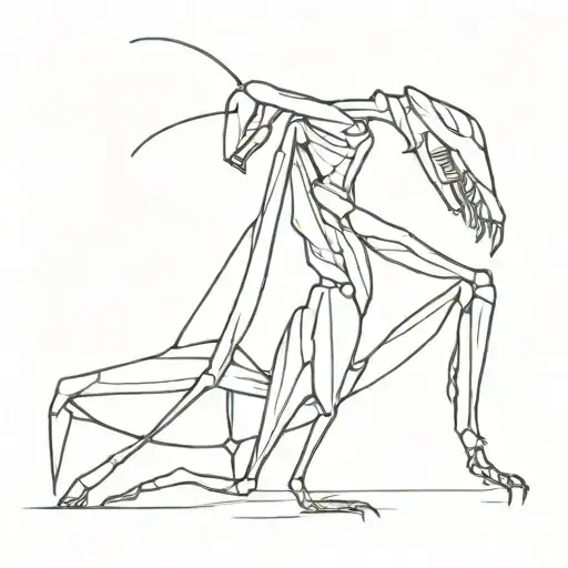 Mantis attack pose tattoo design idea
