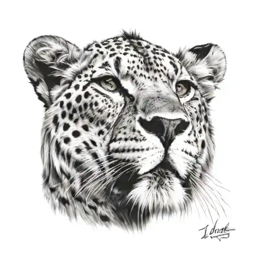 lion and cheetah half face tattoo tattoo design idea