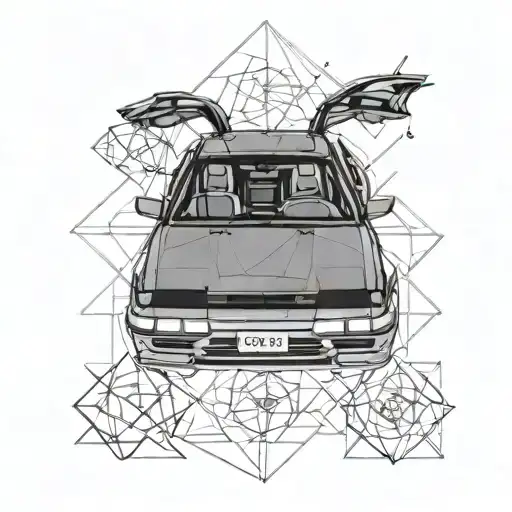 car nissan 200sx with pop up lights turned tattoo design idea