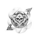 A tattoo design representing the bond of brotherhood and friendship, incorporating symbols of love and summer vibes. tattoo design idea