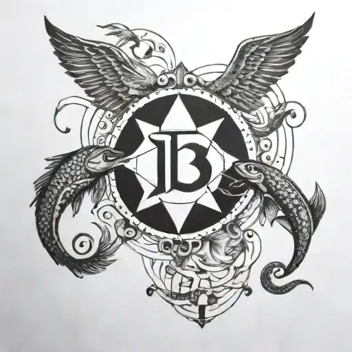 cancer, pisces and libra zodiac sign tattoo design idea