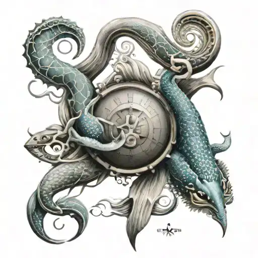 cancer, pisces and libra zodiac sign tattoo design idea