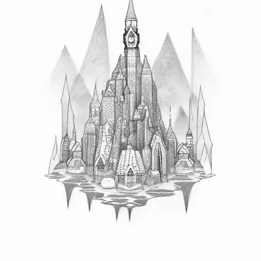 five towers tattoo design idea