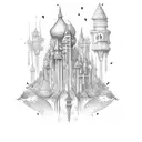 five towers tattoo design idea