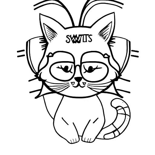 sweets and cats tattoo design idea