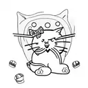 sweets and cats tattoo design idea