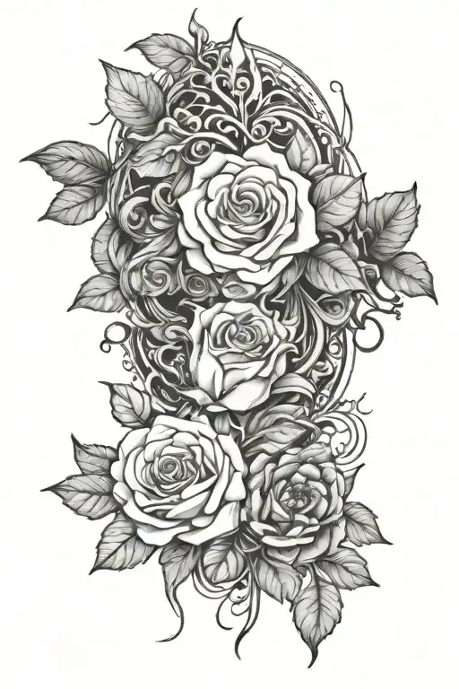 Create a tattoo design inspired by the story of Persephone and Hades, incorporating dark and light elements to represent the underworld and the living world tattoo design idea