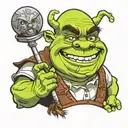 shrek smoking weed tattoo design idea