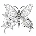 floral, papillon, libellule tattoo design idea