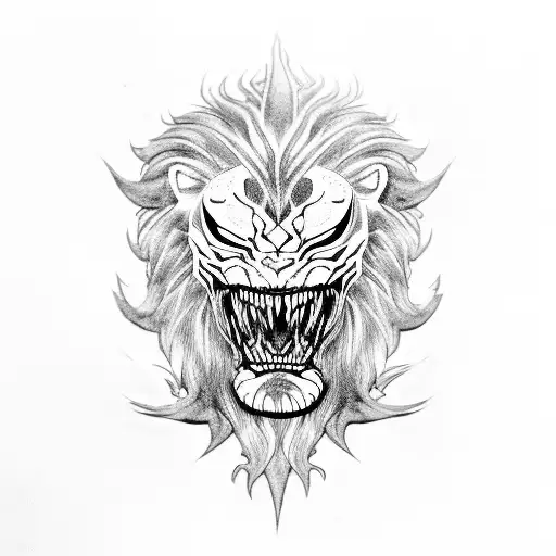 venom lion tattoo design idea