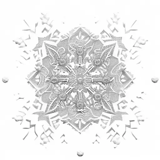 An intricate snowflake design inspired by skiing tattoo design idea