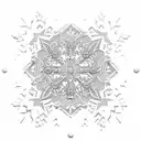 An intricate snowflake design inspired by skiing tattoo design idea
