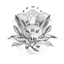 olive branch and albania tattoo design idea