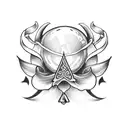 Magic potion with inscription "Felix Felicis" with lilies tattoo design idea