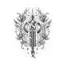 Magic potion with inscription "Felix Felicis" with lilies tattoo design idea