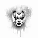 female clown  tattoo design idea