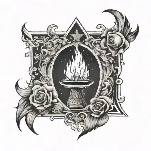 esedi, beacon in the dark, Your light ignites the heavens' spark, An eternal flame that pierces night, In shadows deep,  tattoo design idea