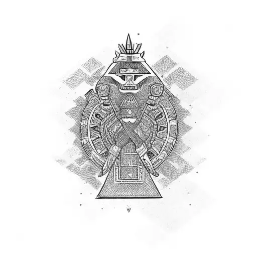 mexican aztec  tattoo design idea