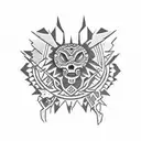 mexican aztec  tattoo design idea