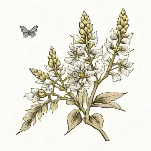 silver lupine tattoo design idea