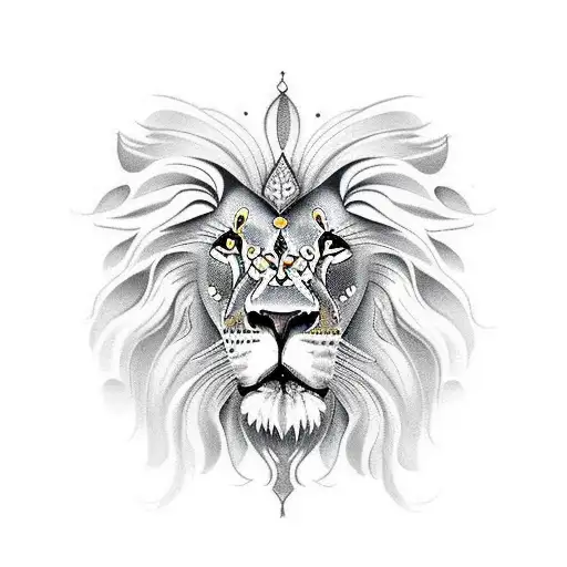 lion inside of butterfly  tattoo design idea