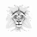 lion inside of butterfly  tattoo design idea
