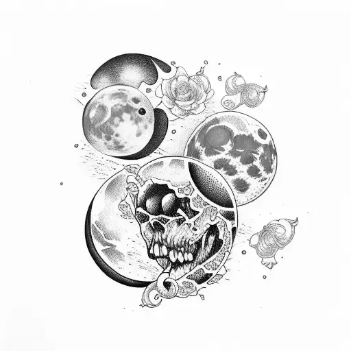 garter moon  tattoo design idea