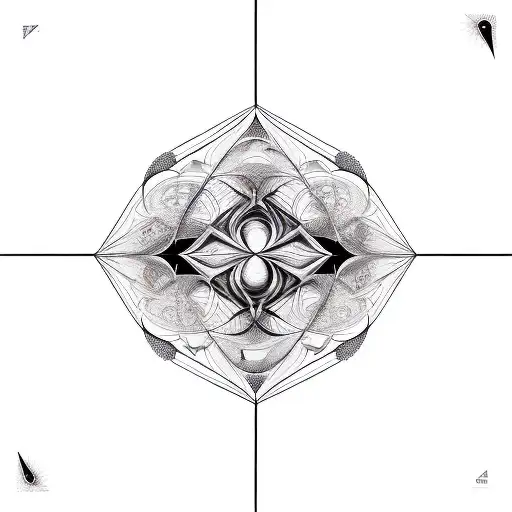 Abstract Geometrie long tattoo design idea