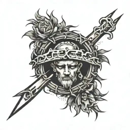 Crown of thorns with the words German Christ King of Jude tattoo design idea