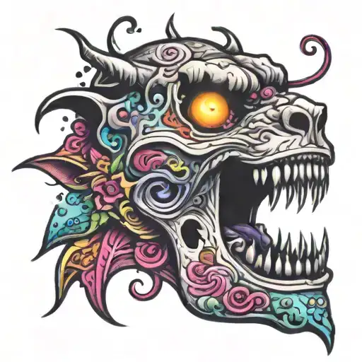 lisa frank horror arm tattoo tattoo design idea