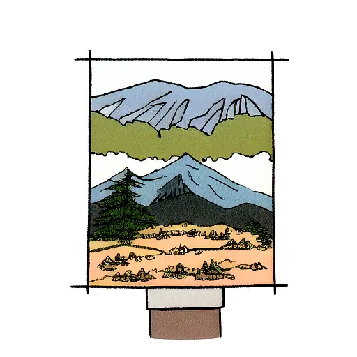 Mountain Scene tattoo design idea