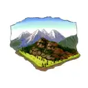 Mountain Scene tattoo design idea