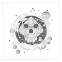 moon & crystals tattoo design idea