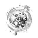 moon & crystals tattoo design idea