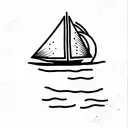 "catch the wind" script with a simple sailing boat tattoo design idea