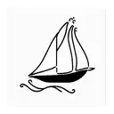 "catch the wind" script with a simple sailing boat tattoo design idea