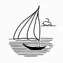 "catch the wind" script with a simple sailing boat tattoo design idea