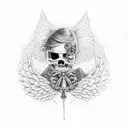 angels lie to keep control tattoo design idea