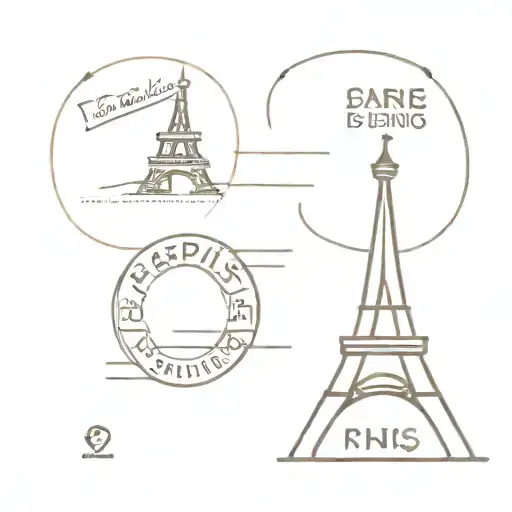 Vintage Paris Postal Stamp tattoo design idea