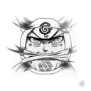 naruto itachi with sharingan tattoo design idea