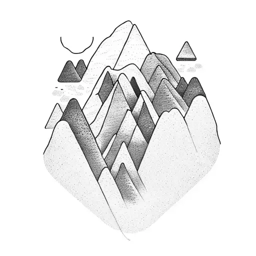 A minimalist tattoo of a mountain and ocean merging together to symbolize the unity of your love for the mountains and the sea tattoo design idea