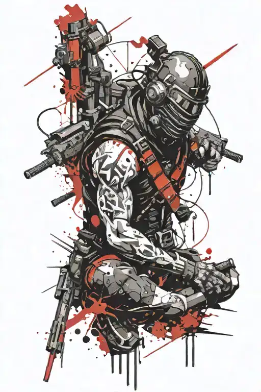 Cyber ​​Ninjas tattoo design idea