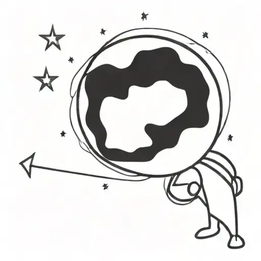 moon back uranus tattoo design idea