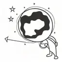 moon back uranus tattoo design idea