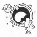moon back uranus tattoo design idea