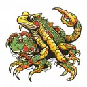 scorpion sat on top of frog   tattoo design idea