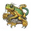 scorpion sat on top of frog   tattoo design idea